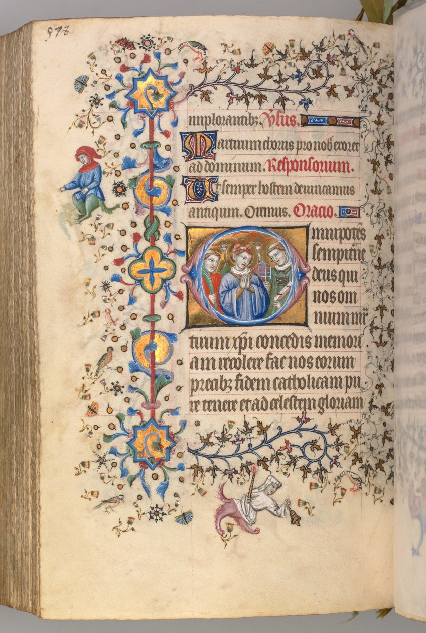 Timer for Karl den adelige, konge av Navarra 1361-1425, fol. 283v, Martyrer: Uidentifisert hellig..., av Master of the Brussels Initials and Associates
