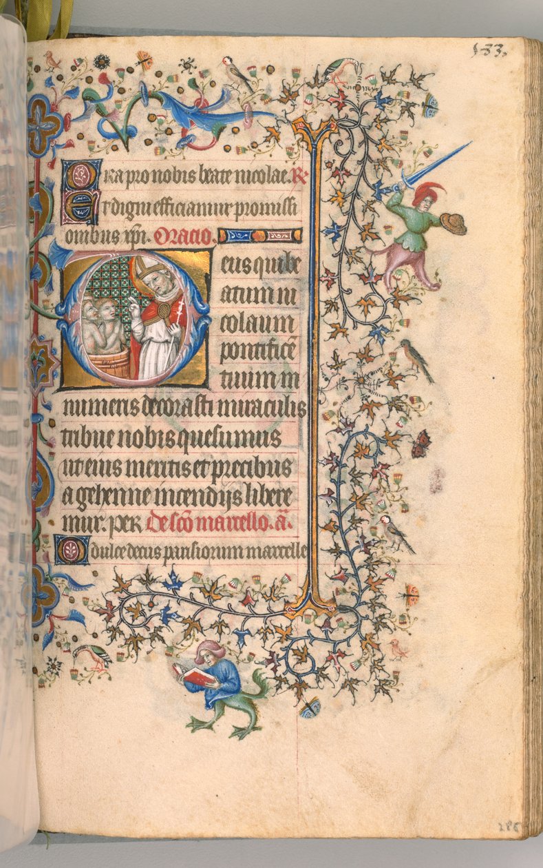 Timer for Karl den adelige, konge av Navarra 1361-1425, fol. 2865r, St. Nicholas, ca. 1405. av Master of the Brussels Initials and Associates