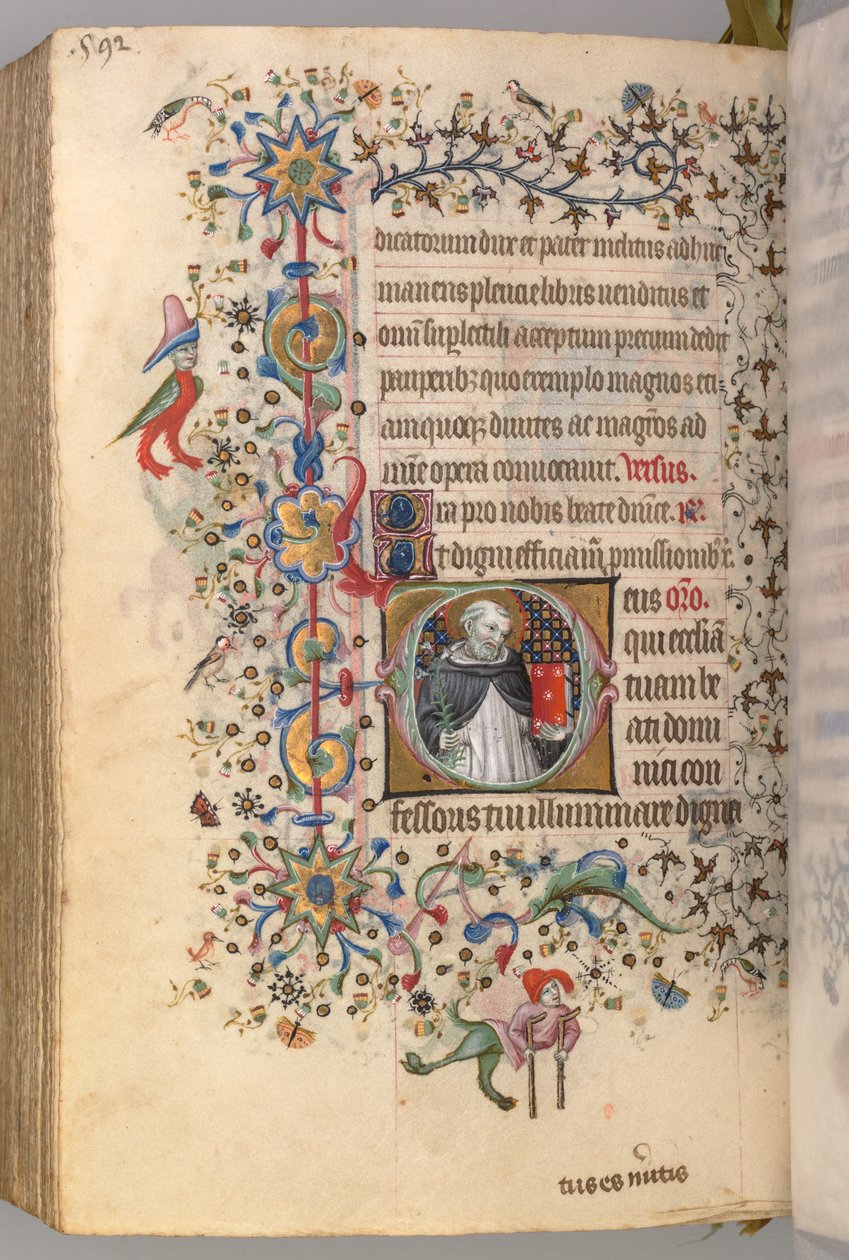 Timer for Karl den adelige, konge av Navarra 1361-1425, fol. 290v, St. Dominic, ca. 1405. av Master of the Brussels Initials and Associates