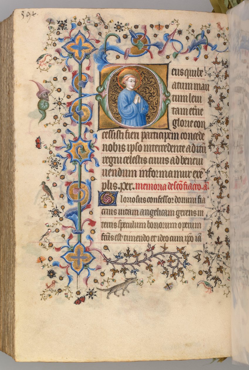 Timer for Karl den adelige, konge av Navarra 1361-1425, fol. 291v, tekst, ca. 1405. av Master of the Brussels Initials and Associates
