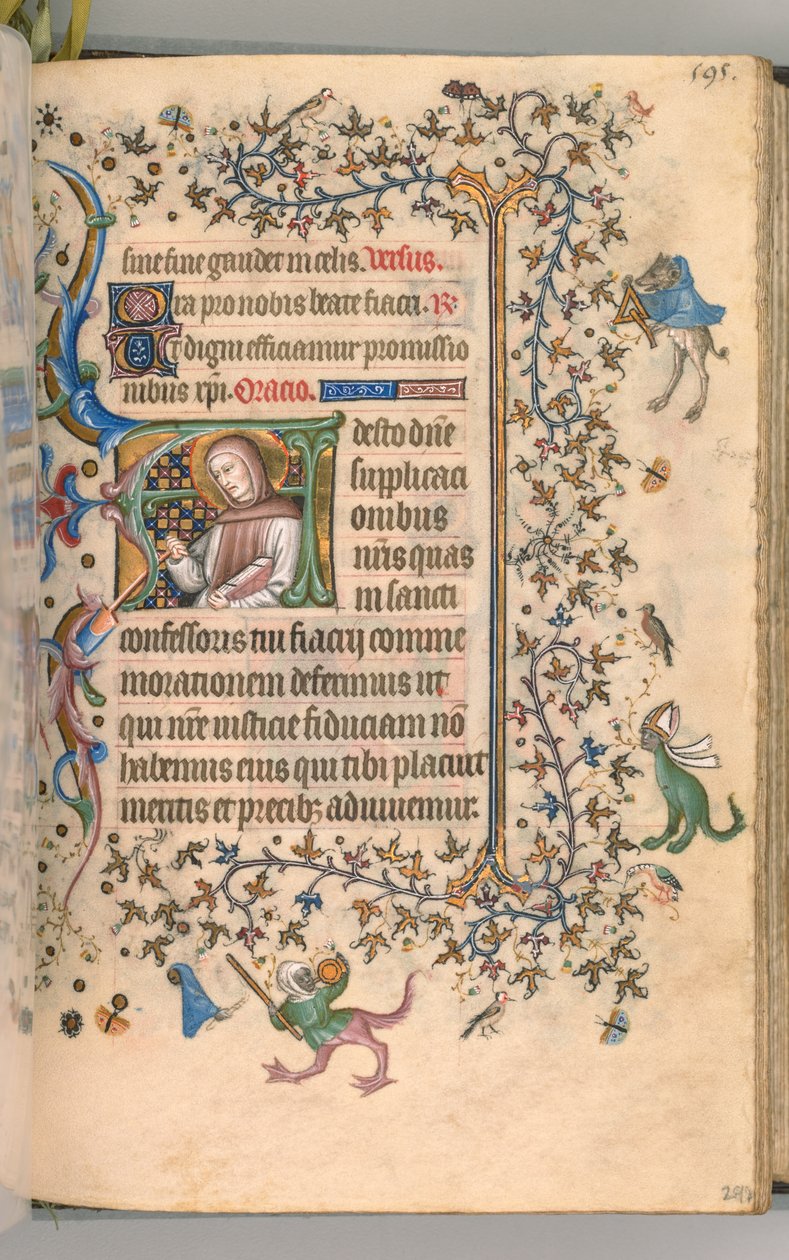 Timer for Karl den adelige, konge av Navarra 1361-1425, fol. 292r, St. Fiacre, ca. 1405. av Master of the Brussels Initials and Associates