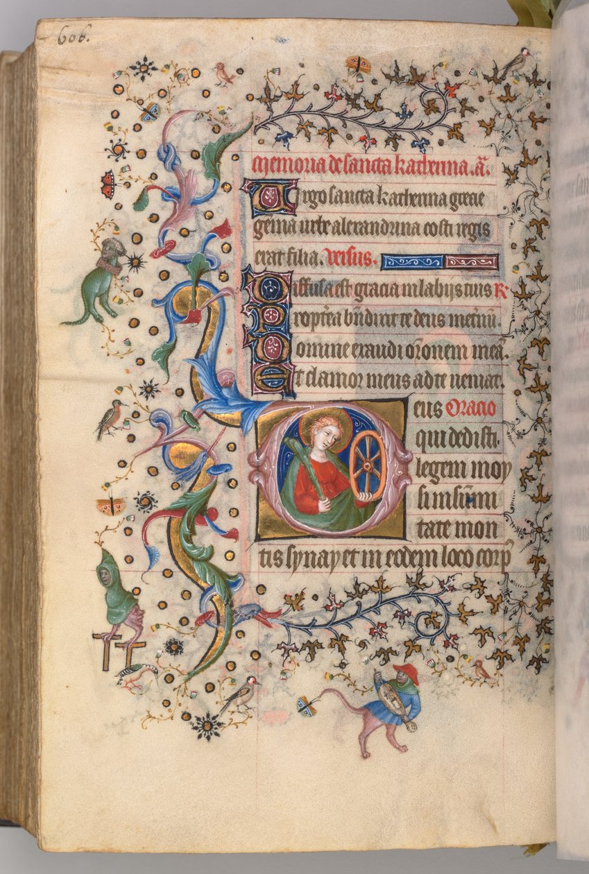 Timer for Karl den adelige, konge av Navarra 1361-1425, fol. 297v, St. Catherine, ca. 1405. av Master of the Brussels Initials and Associates