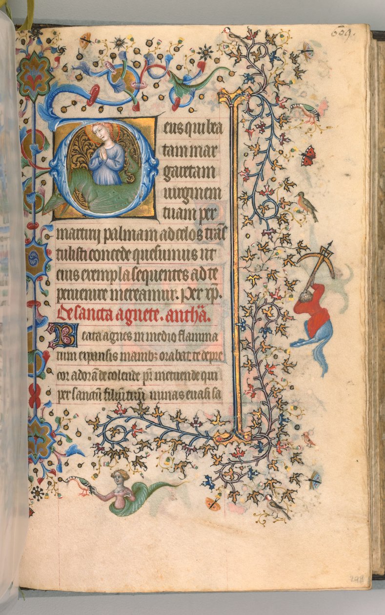 Timer for Karl den adelige, konge av Navarra 1361-1425, fol. 299a, St. Margaret, ca. 1405. av Master of the Brussels Initials and Associates
