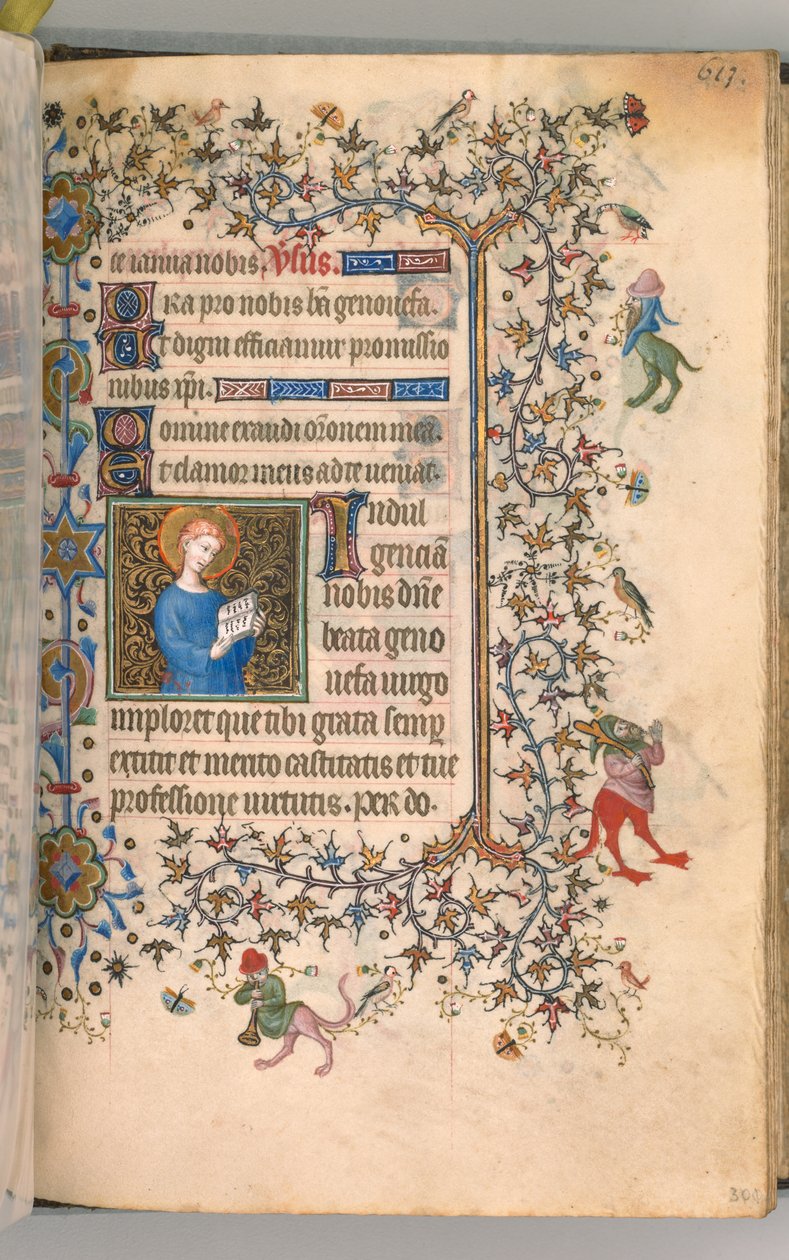 Timer for Karl den adelige, konge av Navarra 1361-1425, fol. 301r, St. Geneviève, ca. 1405. av Master of the Brussels Initials and Associates