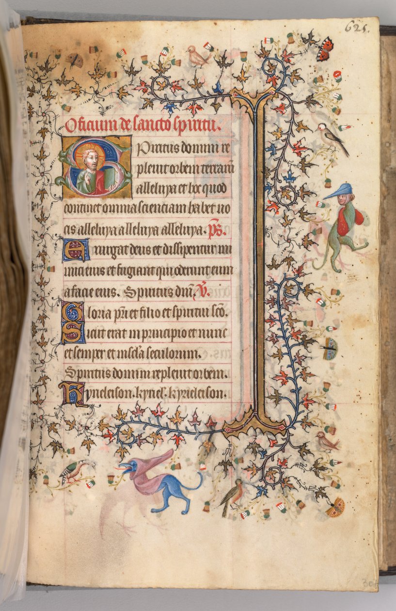 Timer for Karl den adelige, konge av Navarra 1361-1425, fol. 307r, Byste av Kristus, ca. 1405. av Master of the Brussels Initials and Associates