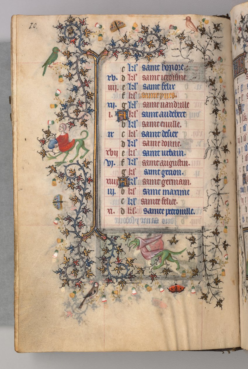 Timer for Karl den adelige, konge av Navarra 1361-1425: fol. 5v, mai, ca. 1405. av Master of the Brussels Initials and Associates