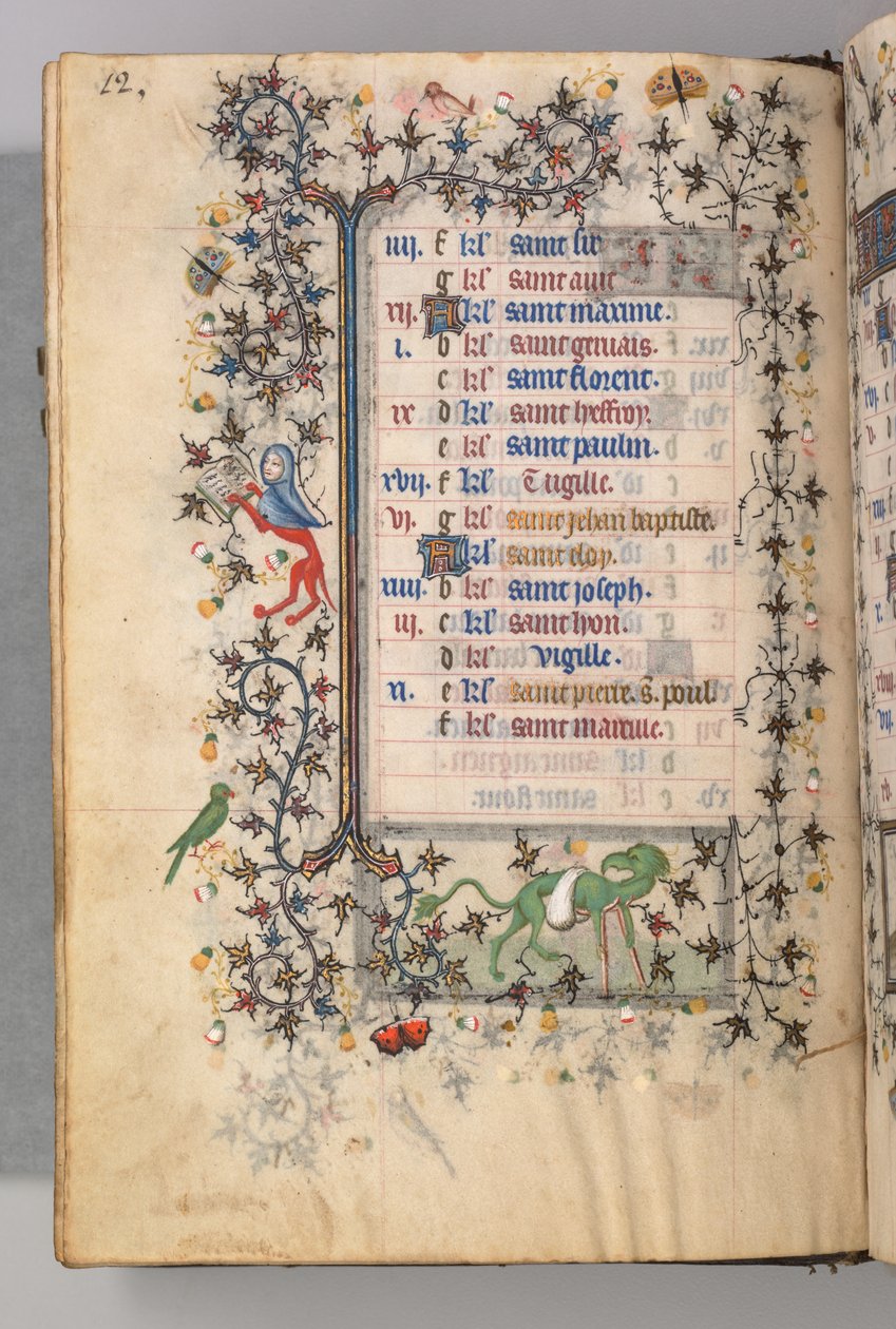 Timer for Karl den adelige, konge av Navarra 1361-1425: fol. 6v, juni, ca. 1405. av Master of the Brussels Initials and Associates