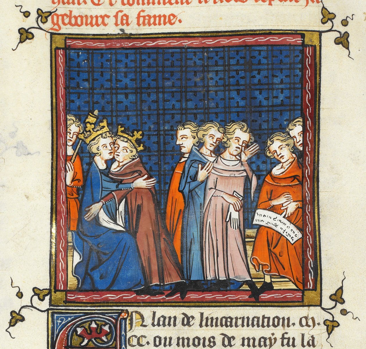 Philip Augustus og kong John av England slutter fred, illustrasjon fra 