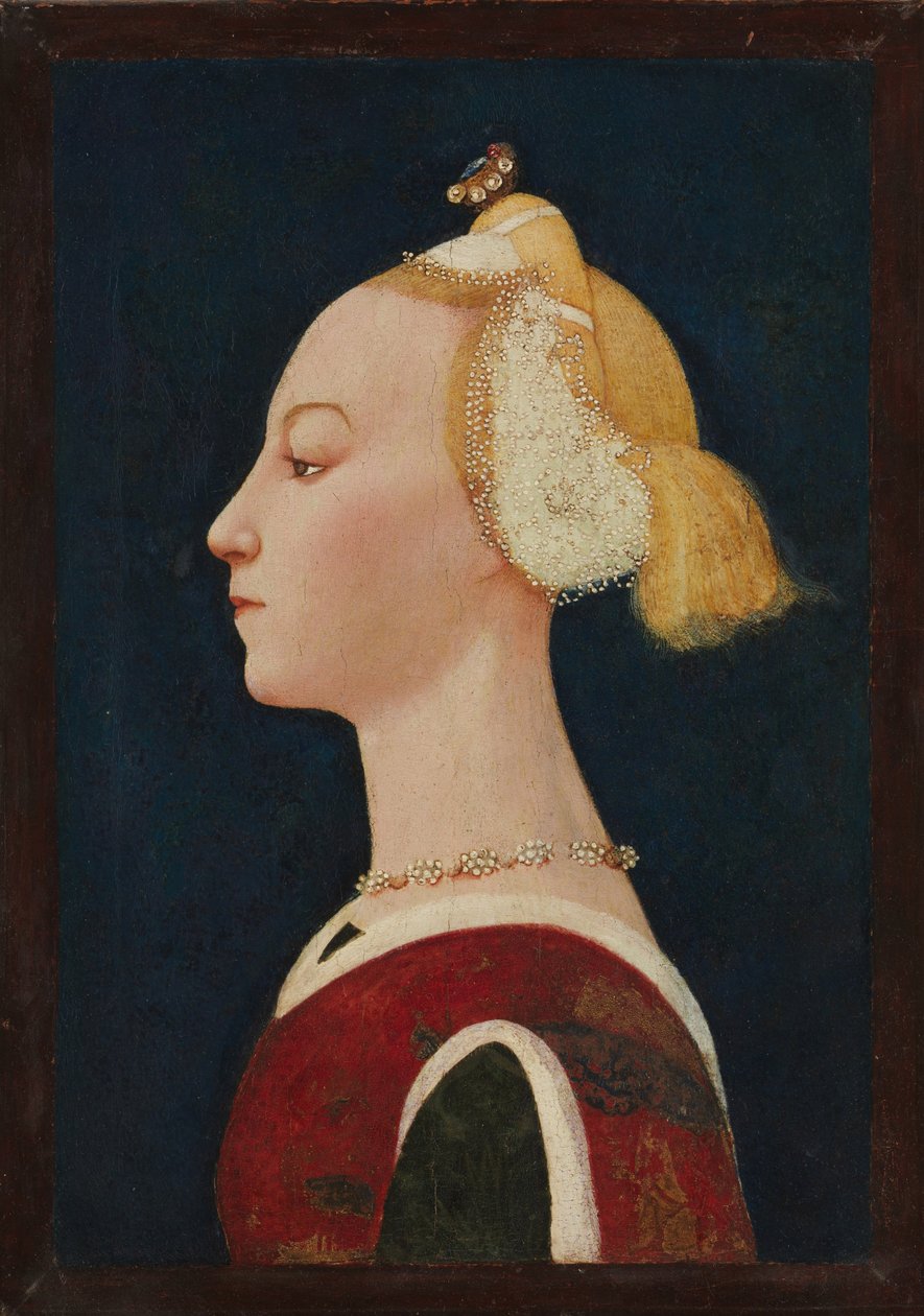 Portrait of a Woman, ca. 1450 (tempera og gull på lerret, overført på tre) av Master of the Castello Nativity