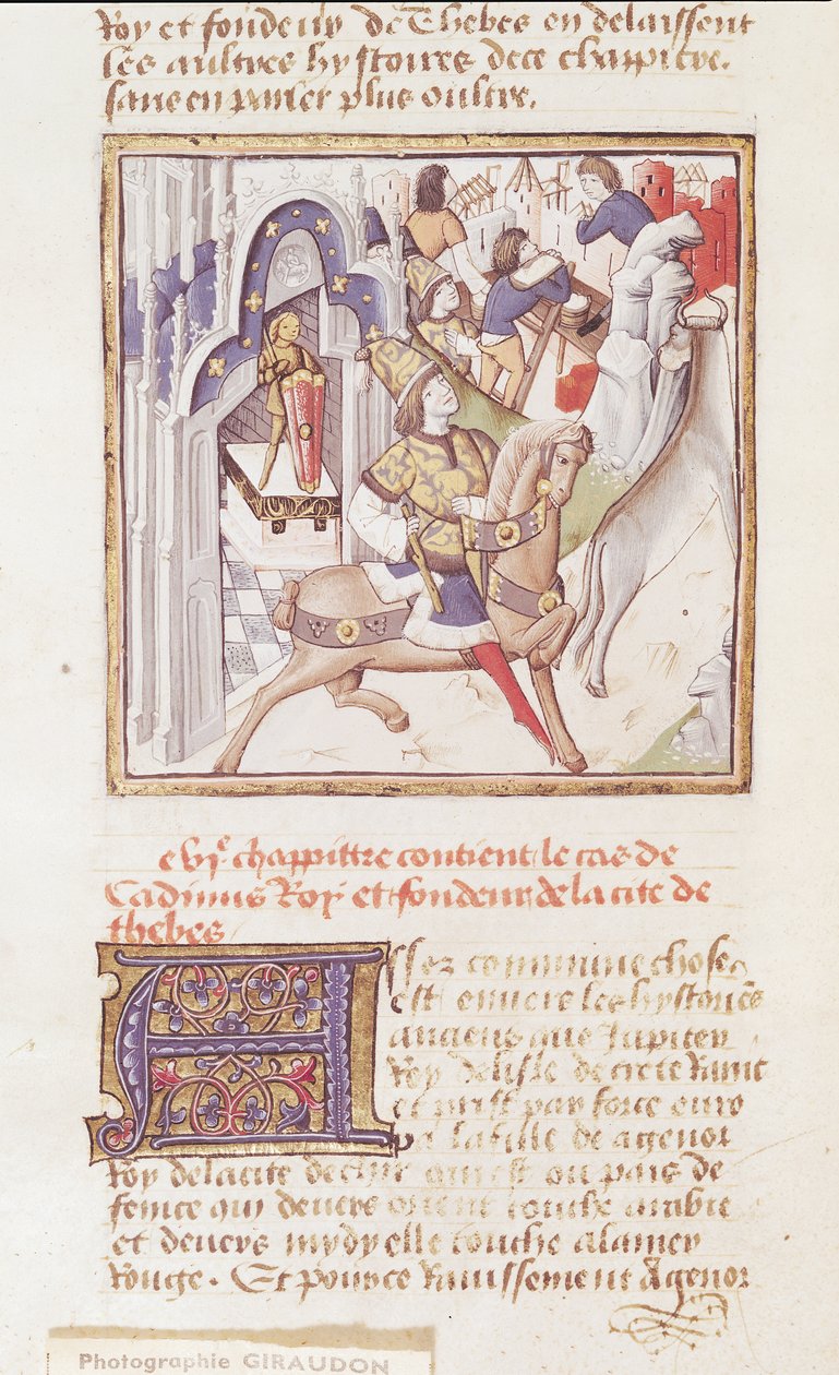 Ms 622 fol.9v Cadmus, grunnlegger av Theben, fra 