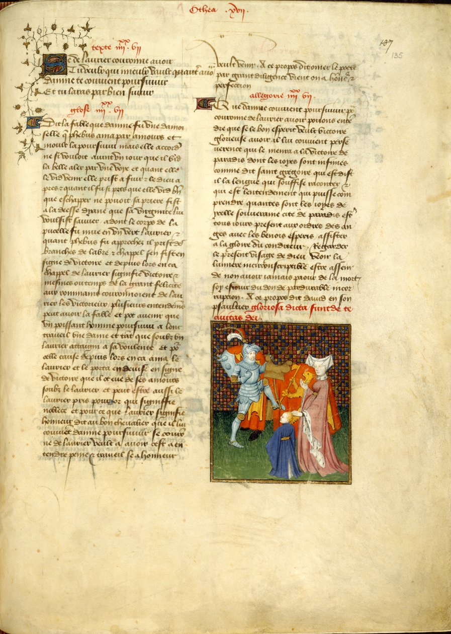 Harley 4431, f.135, Hector og Andromache, fra 