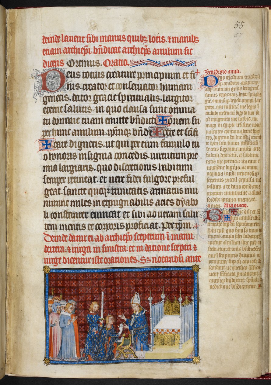 Cotton Tiberius B. VIII f.57r Kongen mottar ringen 