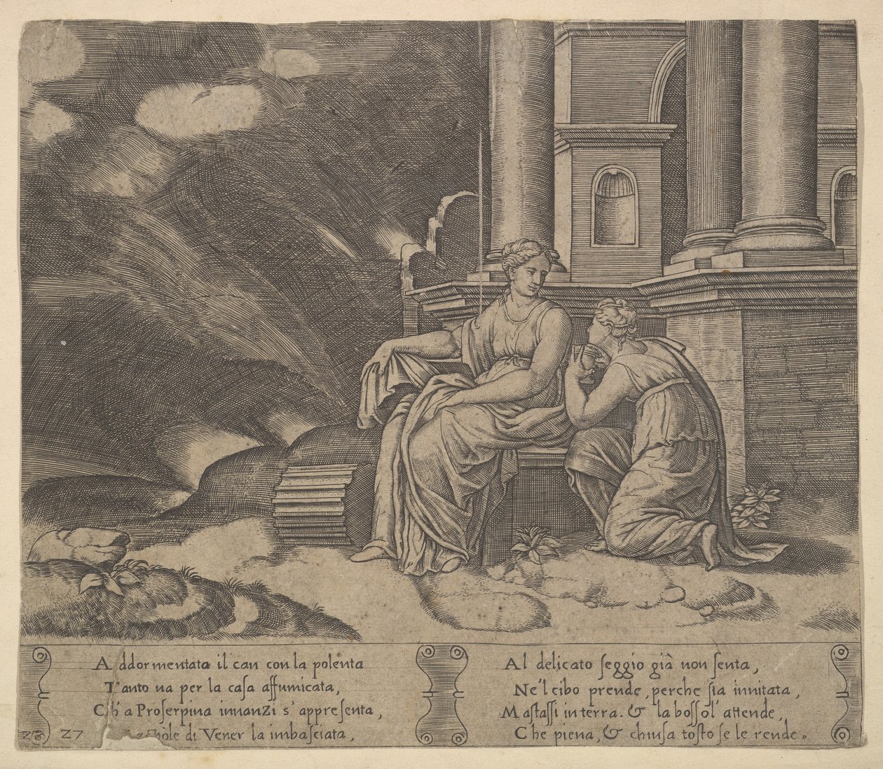 Plate 27: Proserpina gir Psyche skjønnhetsboksen, fra 