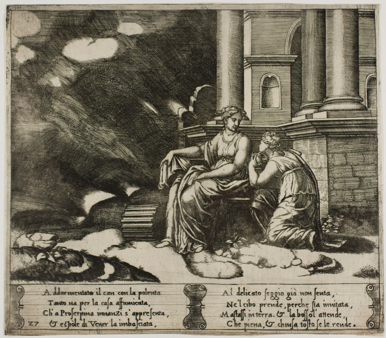 Proserpina gir Psyche skjønnhetens boks av Master of the Die