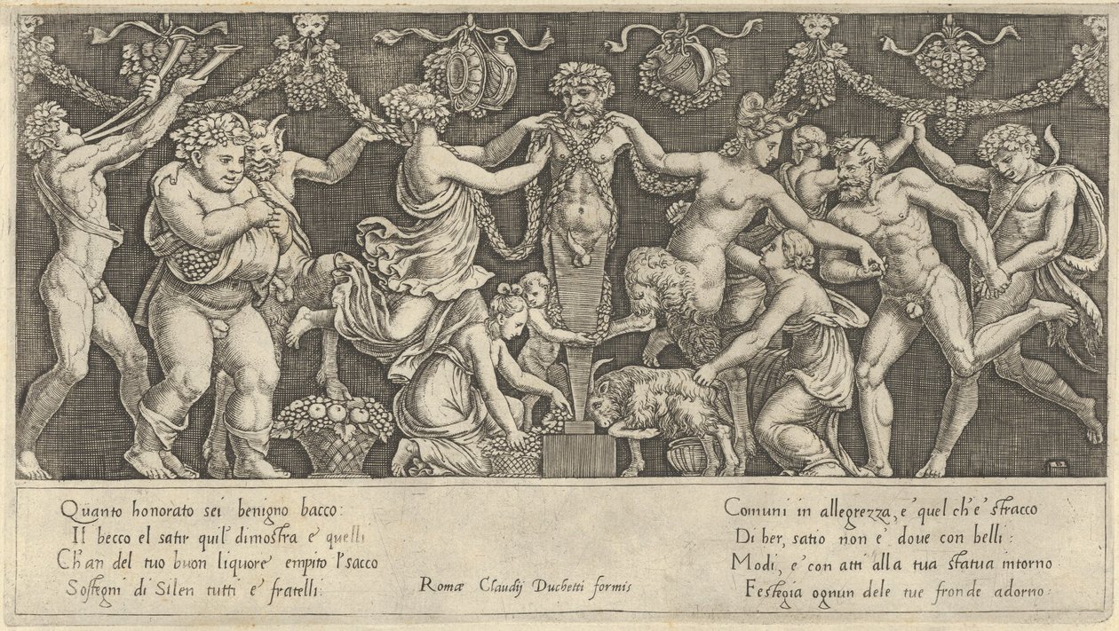 Mirror of Roman Magnificence: Sacrifice to Priapus, 1500-tallet., 1500-tallet. av Master of the Die