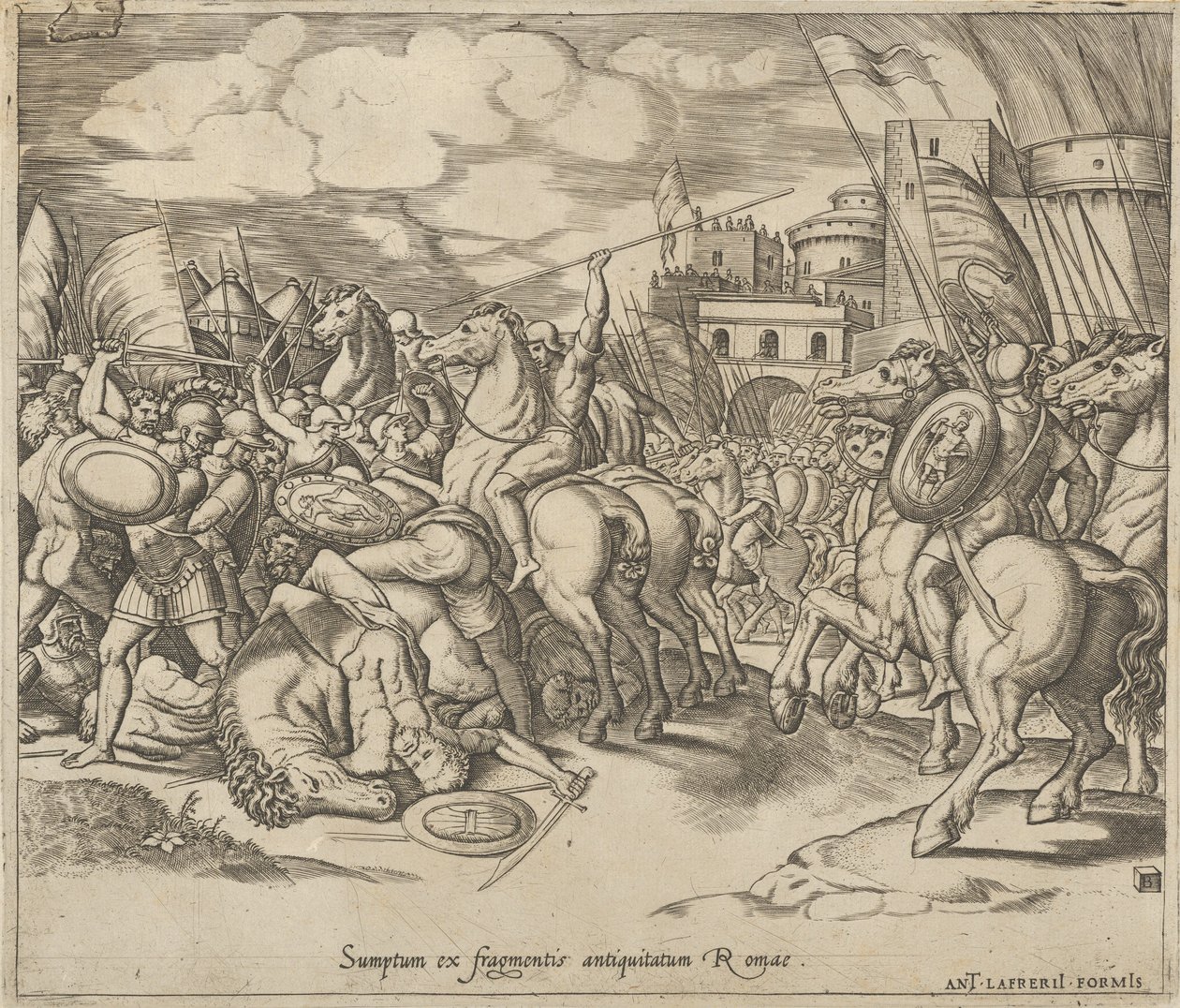 Mirror of Roman Magnificence: The Victory of Scipio [over Syphax], 1500-tallet. av Master of the Die