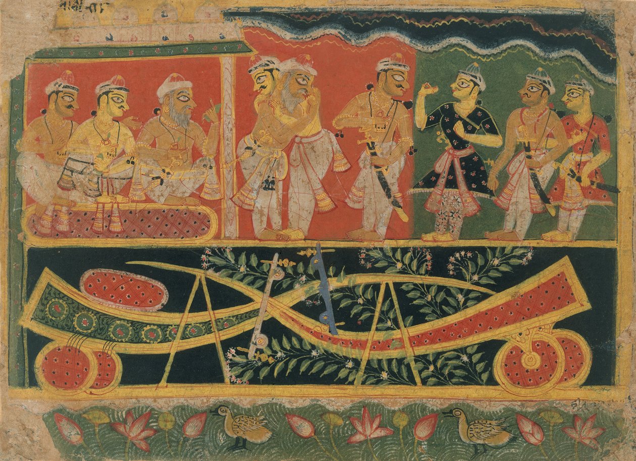 Nanda and Vasudeva: Page from a Dispersed Bhagavata Purana..., ca. 1520-30.    1189929   no       norwegian Successfully Translated  Original: The Chinese bridge and pagoda, erected in St Jamess Park, London, 1814 Translat: The Chinese bridge and pagoda, e av Master of the Dispersed Bhagavata Purana.