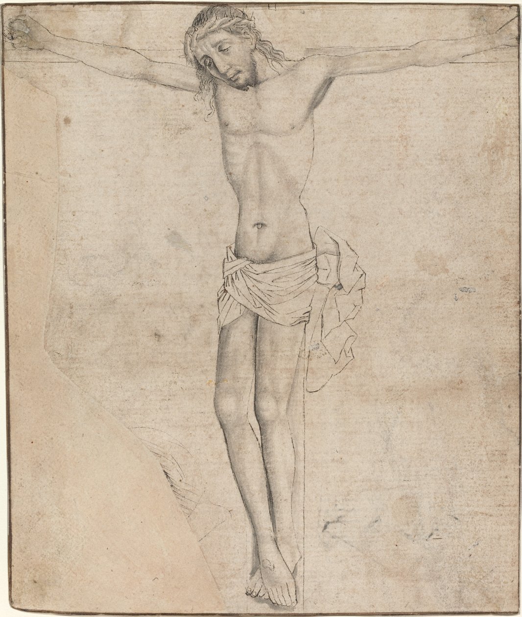 Kristus på korset [recto] av Master of the Drapery Studies