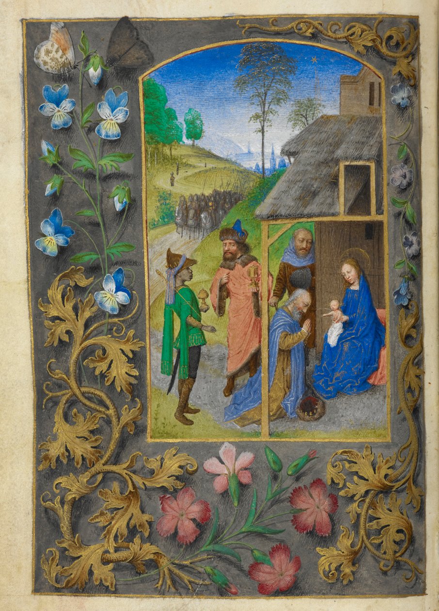 Tilbedelsen av magiene. av Master of the Dresden Prayer Books