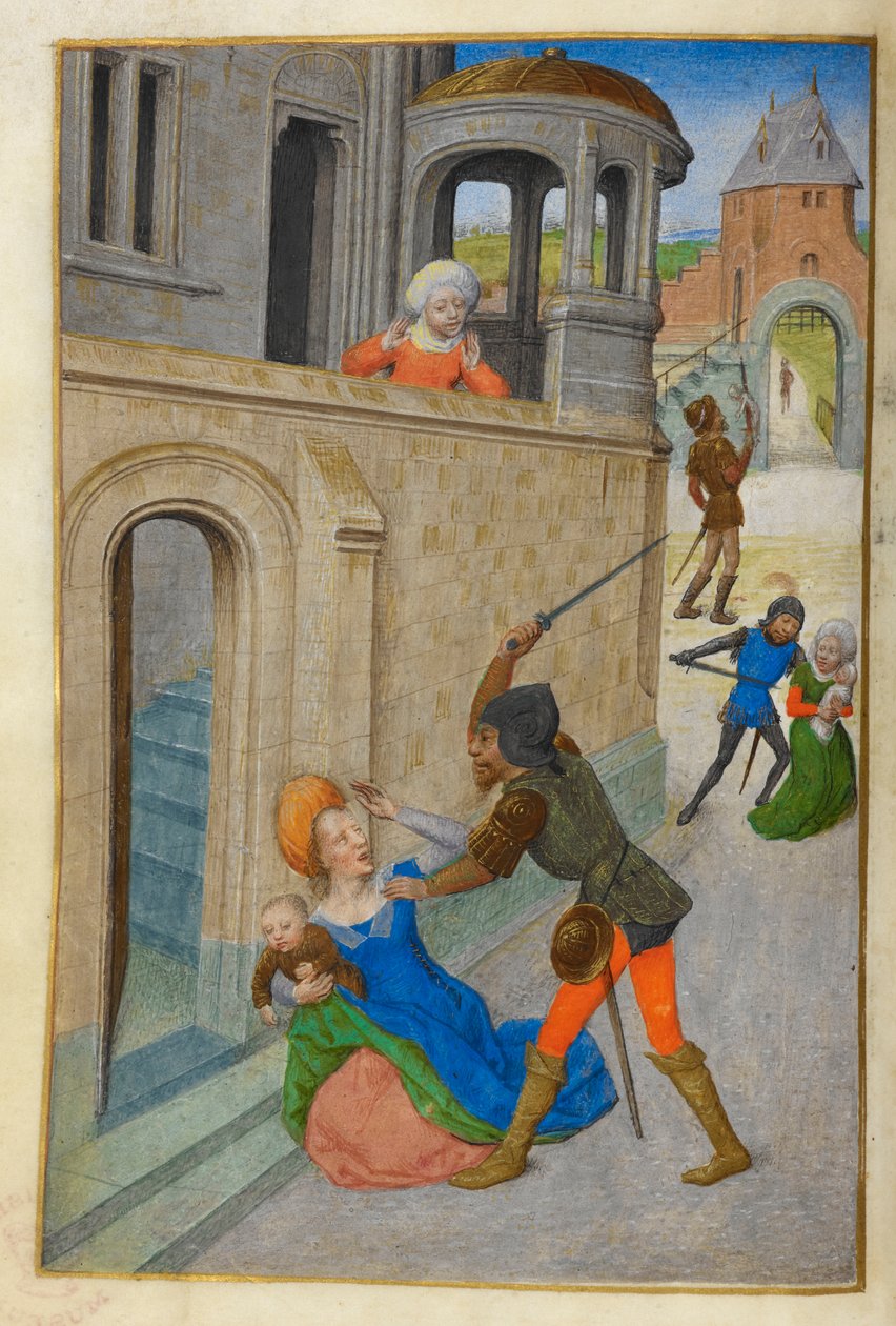 Massakren på de uskyldige. av Master of the Dresden Prayer Books