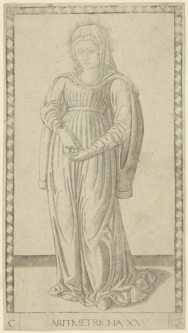 Aritmetikk, plate 25 fra Arts and Sciences av Master of the E Series Tarocchi