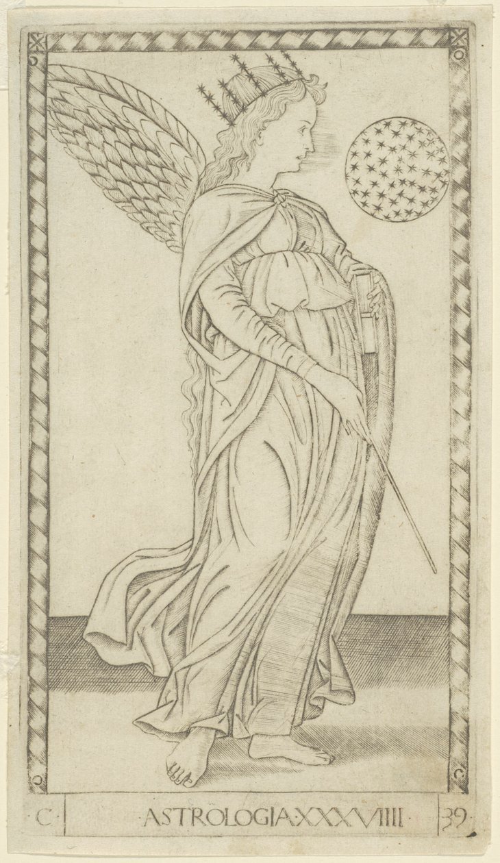 Astrologi, plate 29 fra Arts and Sciences av Master of the E Series Tarocchi