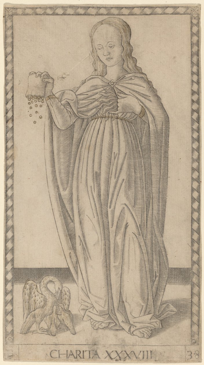 Veldedighet av Master of the E Series Tarocchi