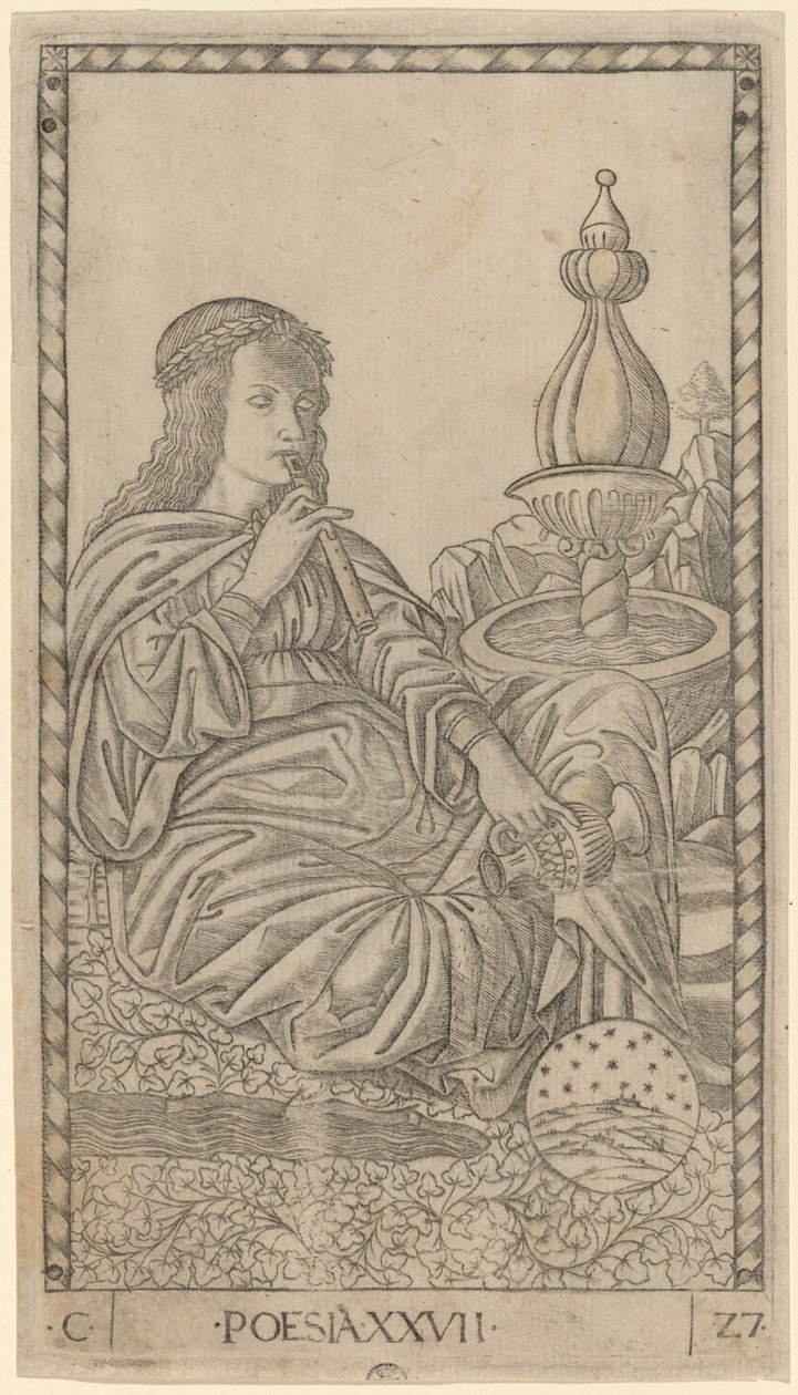 Poesia (poesi) av Master of the E Series Tarocchi
