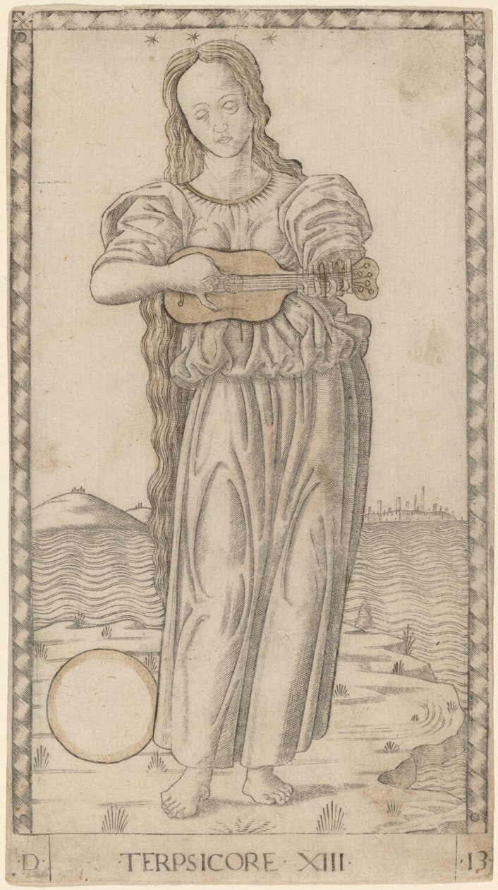 Terpsicore (Terpsichore) av Master of the E-Series Tarocchi