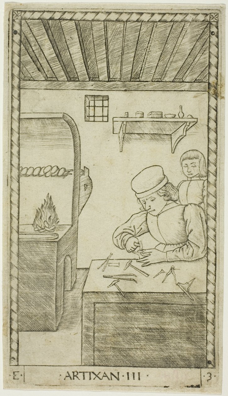 The Artisan, plate tre fra The Ranks and Conditions of Men av Master of the E Series Tarocchi