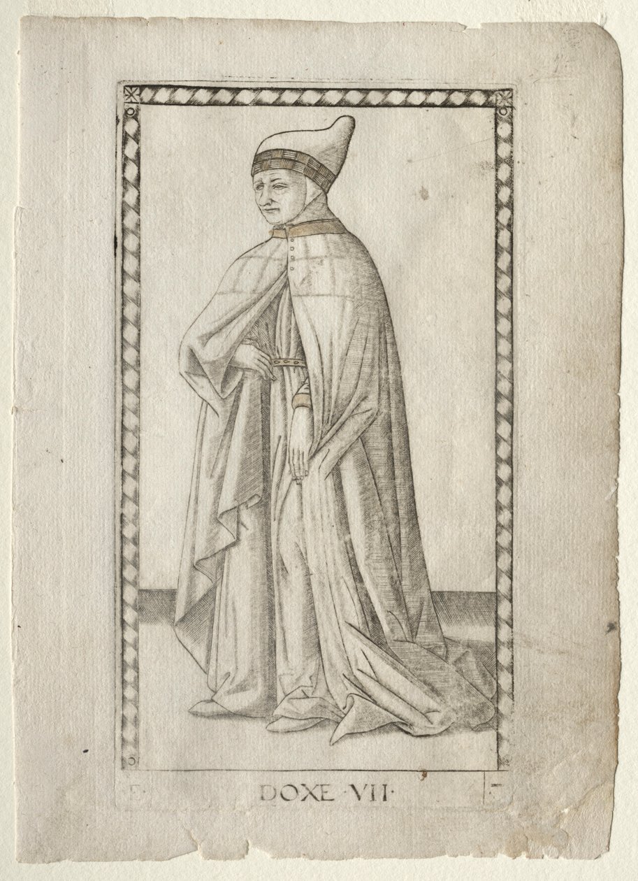 The Doge from the Tarocchi, serie E: Conditions of Man, #7, før 1467. av Master of the E Series Tarocchi