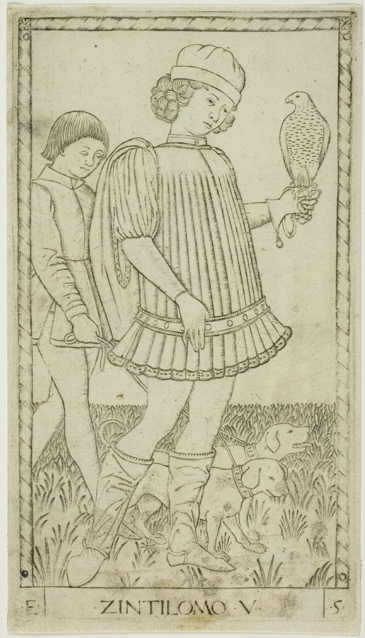 The Gentleman, plate fem fra The Ranks and Conditions of Men av Master of the E Series Tarocchi