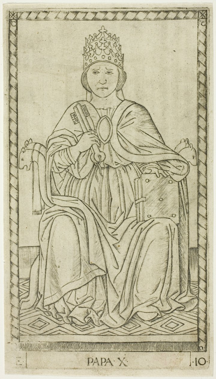 The Pope, plate ti fra The Ranks and Conditions of Men av Master of the E Series Tarocchi