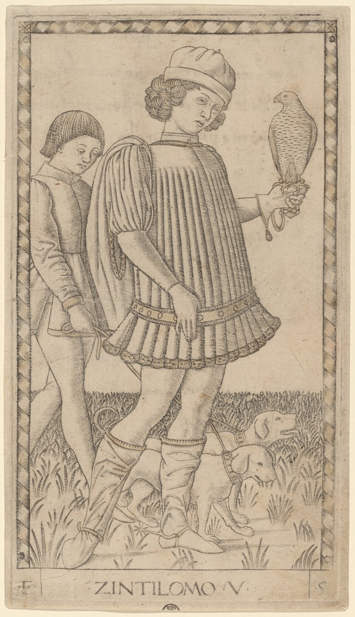 Zintilomo (Gentleman) av Master of the E Series Tarocchi