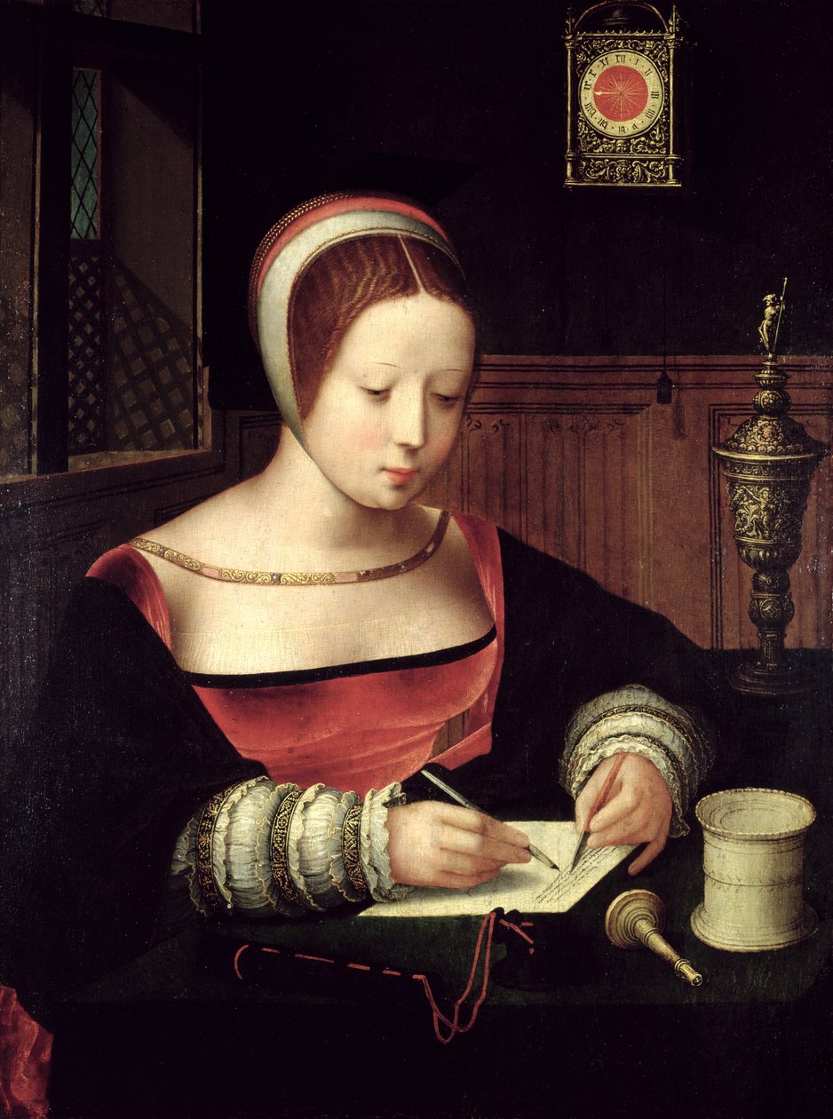 St. Mary Magdalene Writing, ca.1500-50 av Master of the Female Half Lengths