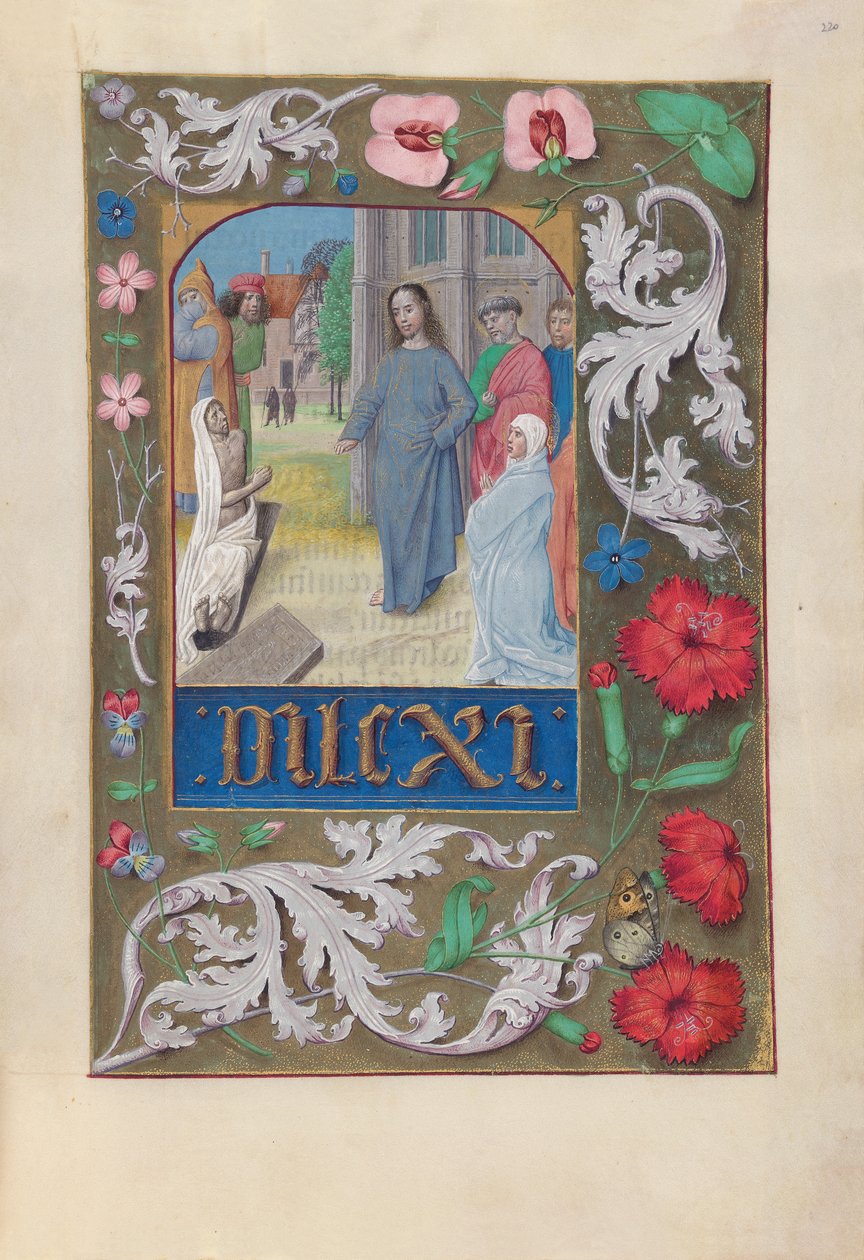Hours of Queen Isabella the Catholic, Queen of Spain: Fol. 220r, Raising of Lazarus, ca. 1500. av Master of the First Prayerbook of Maximillian