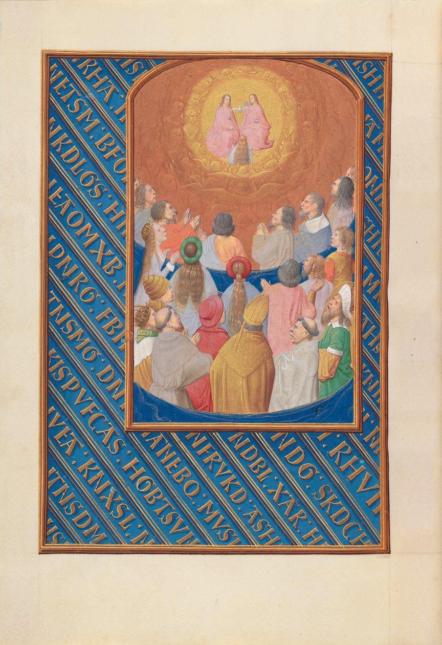 Hours of Queen Isabella the Catholic, Queen of Spain: Fol. 37v, Himmelretten, ca. 1500. av Master of the First Prayerbook of Maximillian