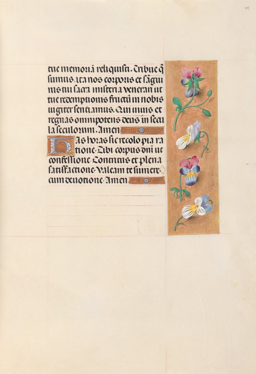 Hours of Queen Isabella the Catholic, Queen of Spain: Fol. 49r, ca. 1500. av Master of the First Prayerbook of Maximillian