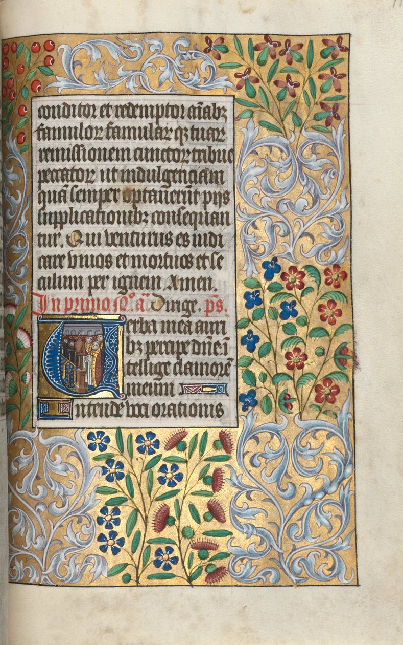 Timebok Bruk av Rouen: fol. 110r, Messe for de døde i innledning, ca. 1470. av Master of the Geneva Latini