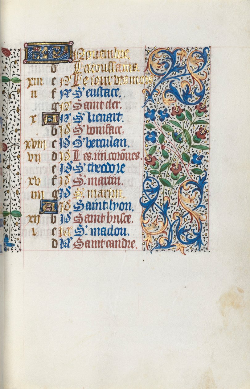 Timebok Bruk av Rouen: fol. 111r, ca. 1470. av Master of the Geneva Latini