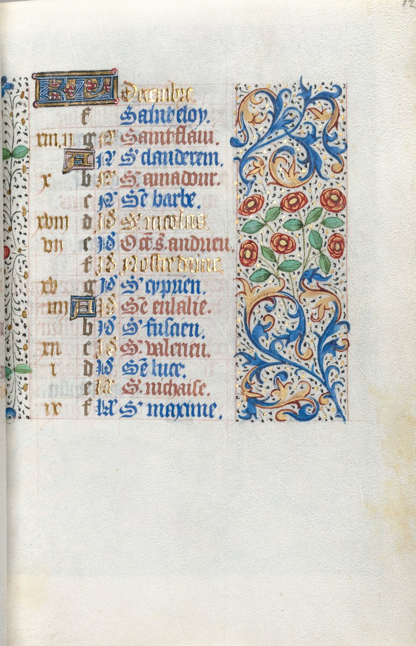 Timebok Bruk av Rouen: fol. 12r, c. 1470. av Master of the Geneva Latini