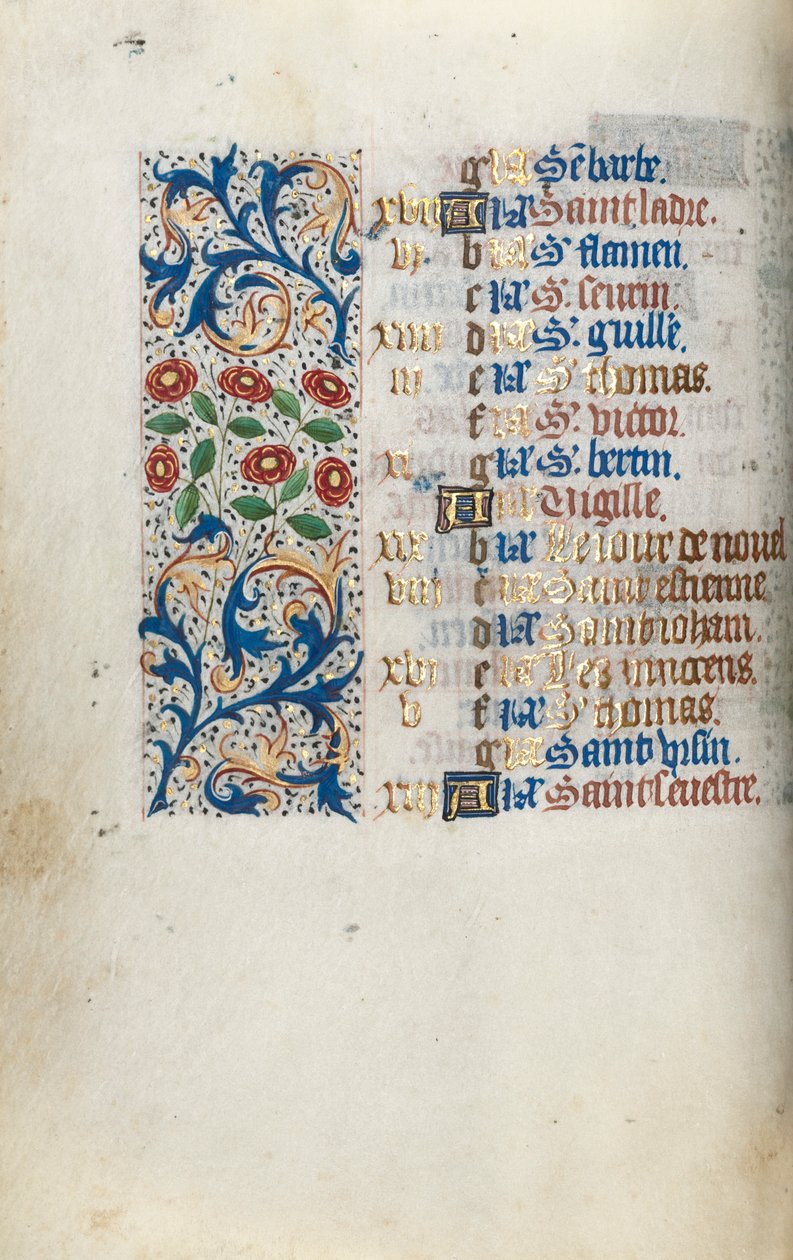 Timebok Bruk av Rouen: fol. 12v, c. 1470. av Master of the Geneva Latini