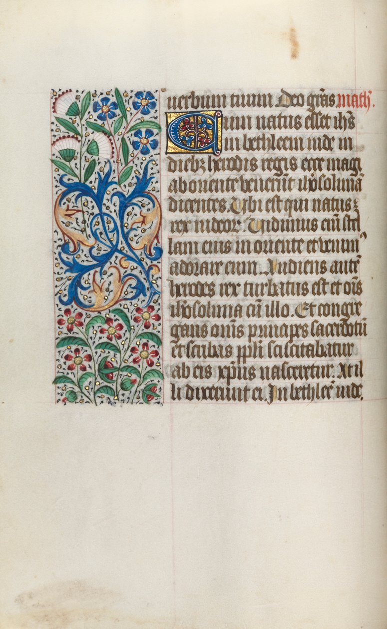 Timebok Bruk av Rouen: fol. 16v, c. 1470. av Master of the Geneva Latini