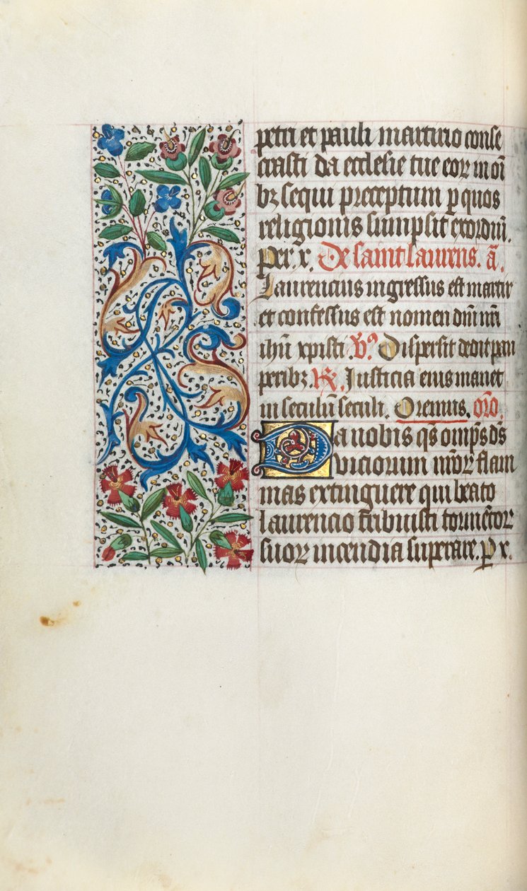 Timebok Bruk av Rouen: fol. 51v, c. 1470. av Master of the Geneva Latini