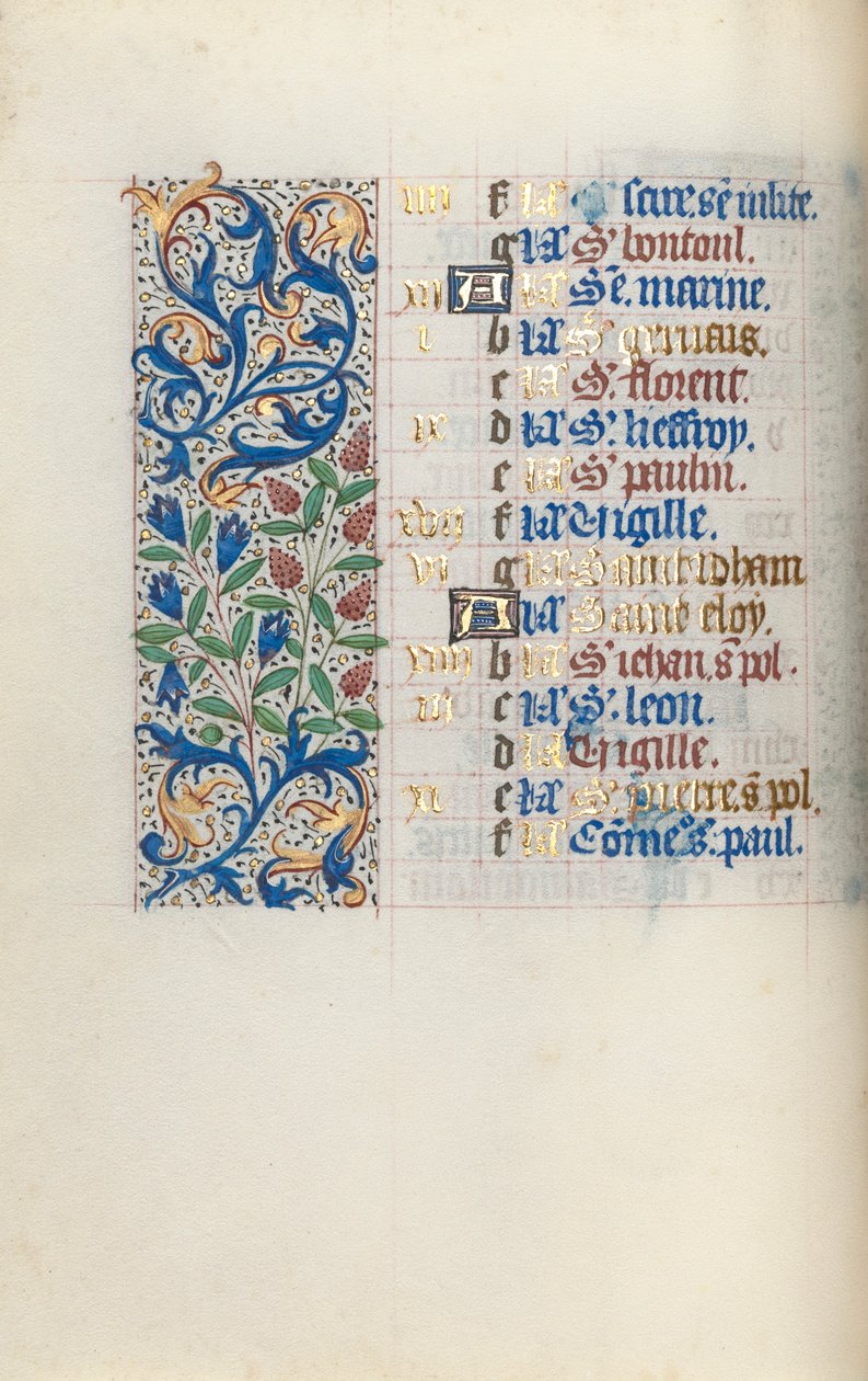 Timebok Bruk av Rouen: fol. 6v, c. 1470. av Master of the Geneva Latini