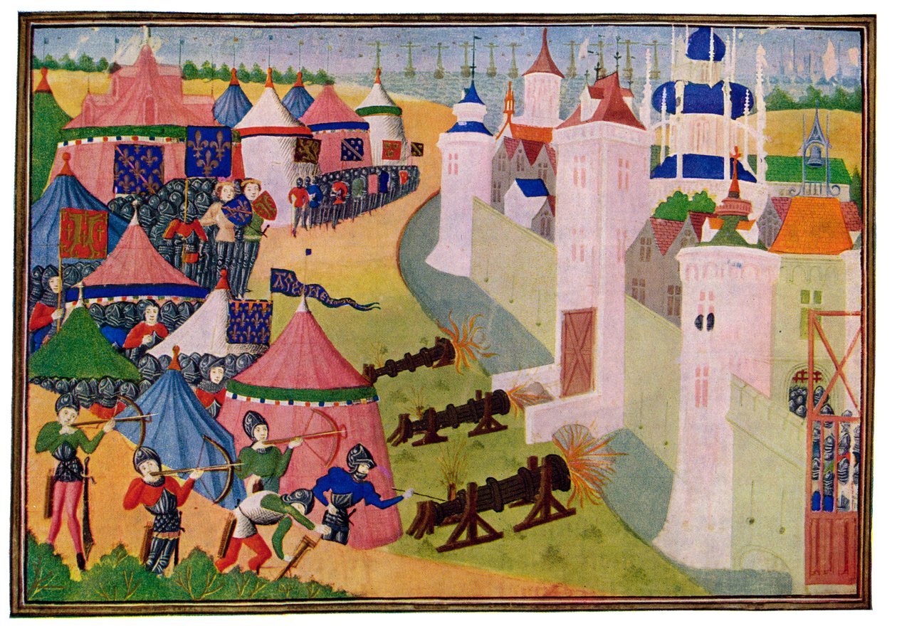 Angrepet på den sterke byen Afrique, 1400-tallet. av Master of the Harley Froissart