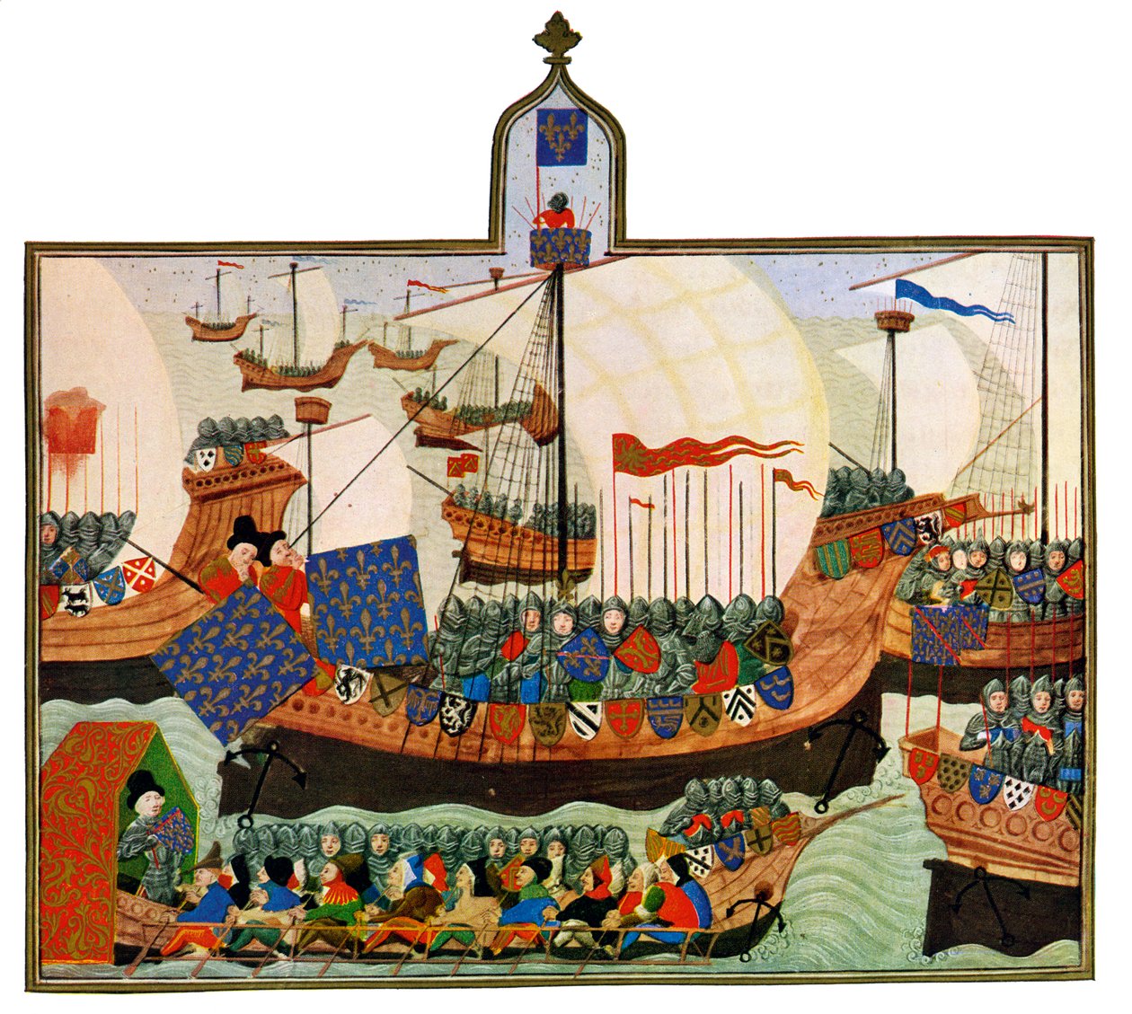 Franskmennenes og genovesernes ekspedisjon til Barbary, 1400-tallet. av Master of the Harley Froissart