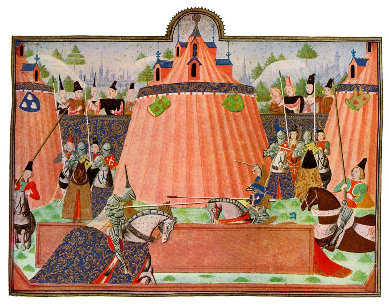 Turneringen på St Inglevert, Frankrike, 1400-tallet. av Master of the Harley Froissart
