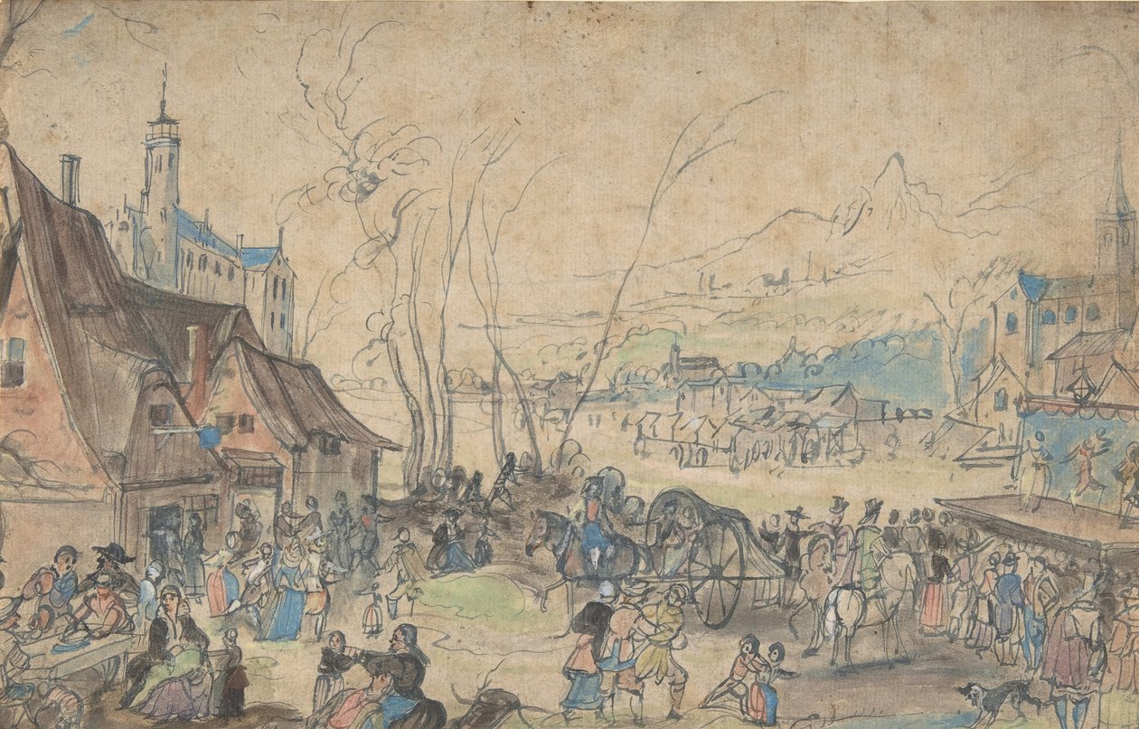 Landsbymesse, 1500-tallet. av Master of the Hermitage Sketchbook