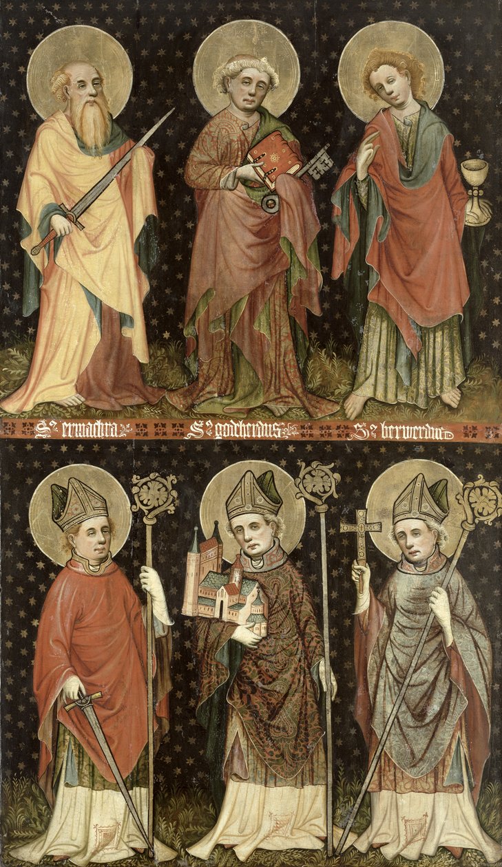 Seks hellige av Master of the Holy Barefoot Altarpiece